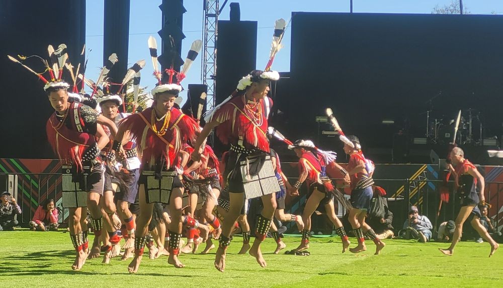 Kandi Range Cultural Troupe of the Rengma Nagas presenting Ben Kesi. (Morung Photo)